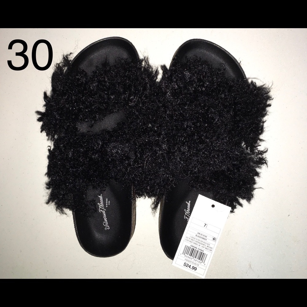 Women’s Ember Two Brand Faux Fur Slide Sandals